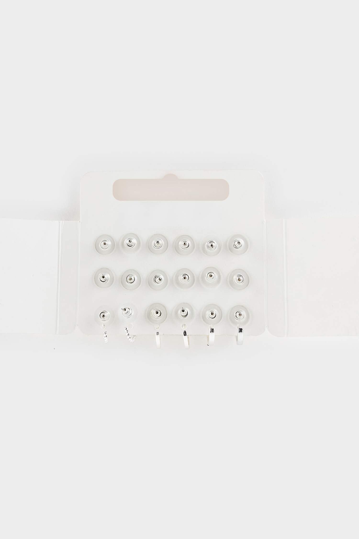 Women 9-Piece Silver Earrings