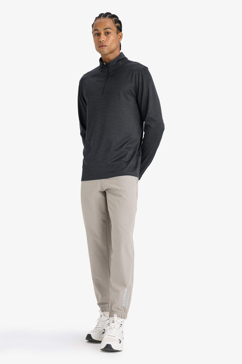 Slim Fit Narrow Cut Woven Sports Jogger Sweatpants with Zip Pockets