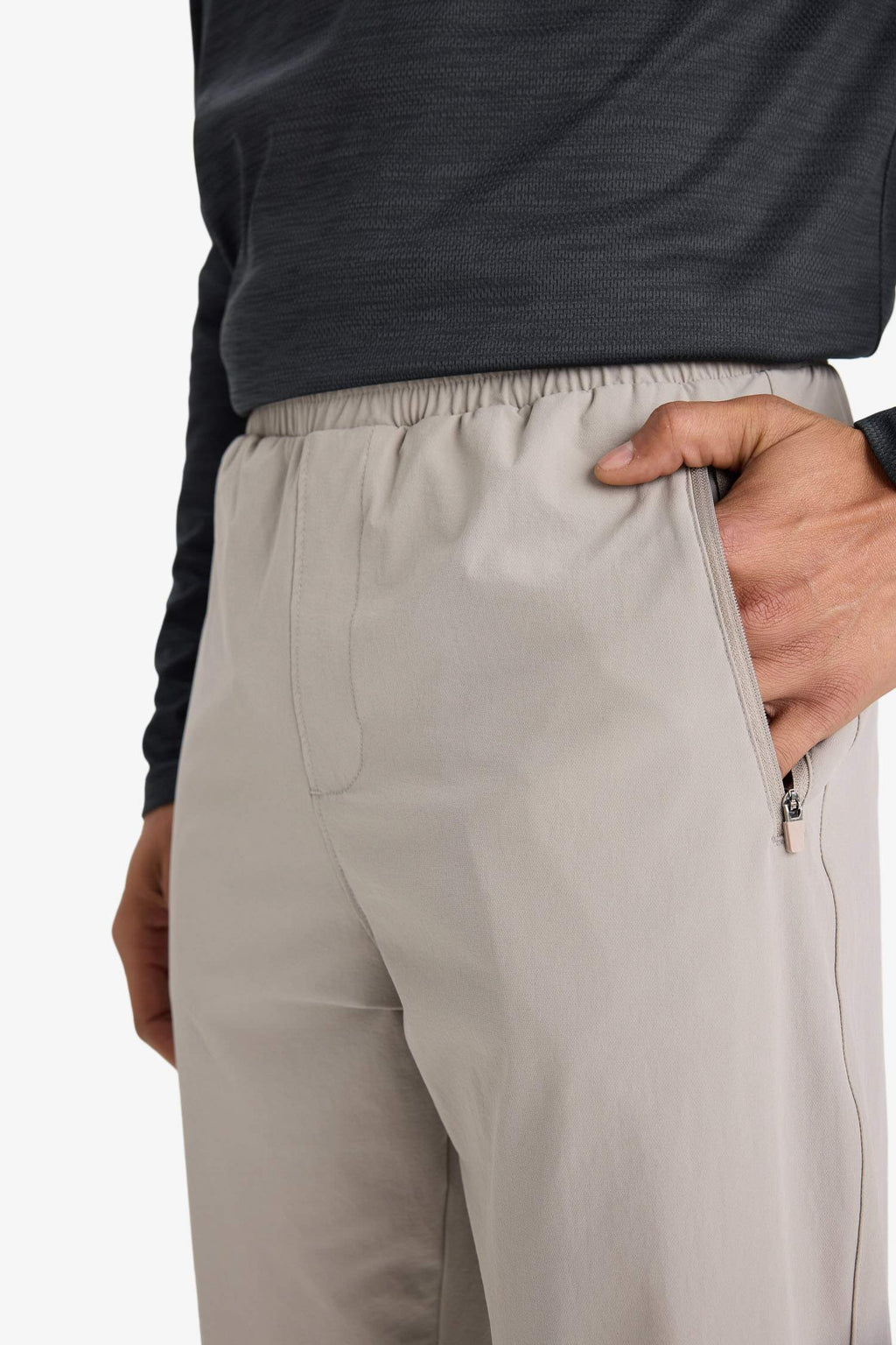 Slim Fit Narrow Cut Woven Sports Jogger Sweatpants with Zip Pockets