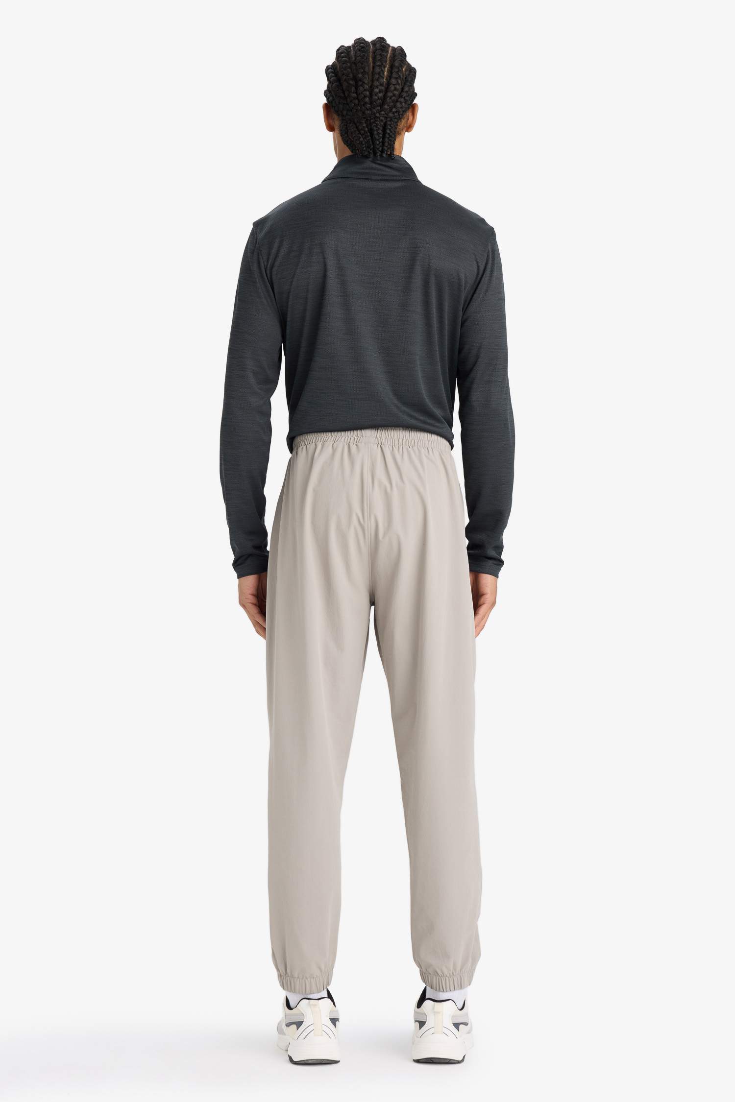 Slim Fit Narrow Cut Woven Sports Jogger Sweatpants with Zip Pockets