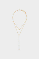 Women Heart Y Gold Necklace