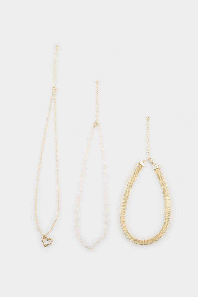 Women's 3-Piece Gold Necklace Main Image