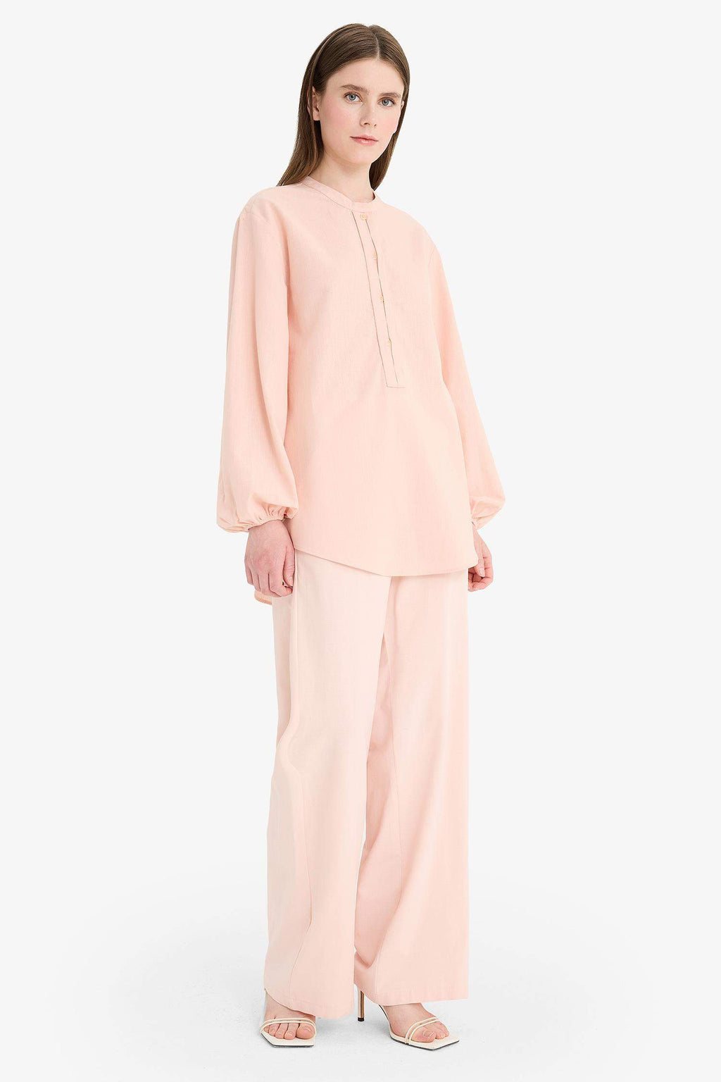 Wide Leg Linen Blend Wide Leg Trousers