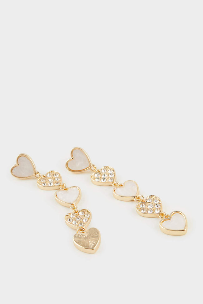 Women's Heart Gold Earrings Main Image