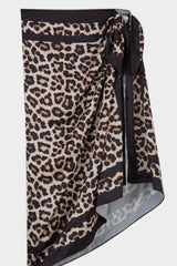 Leopard Patterned Satin Pareo