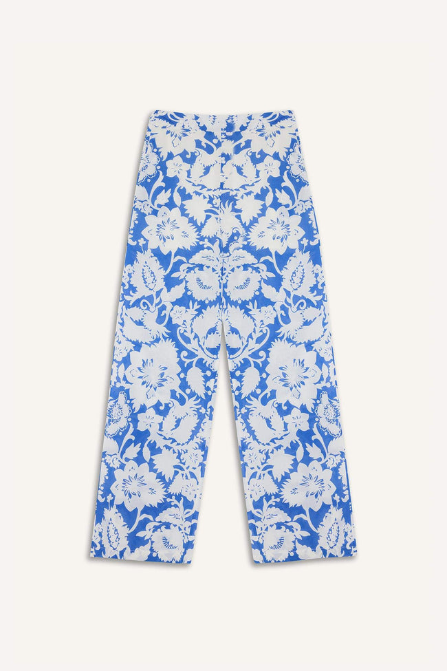 Wide Leg Double Pocket High Waist Voile Trousers Main Image