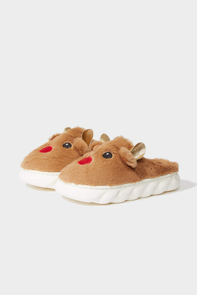 Women's Christmas-themed Flat Slippers Hover Image