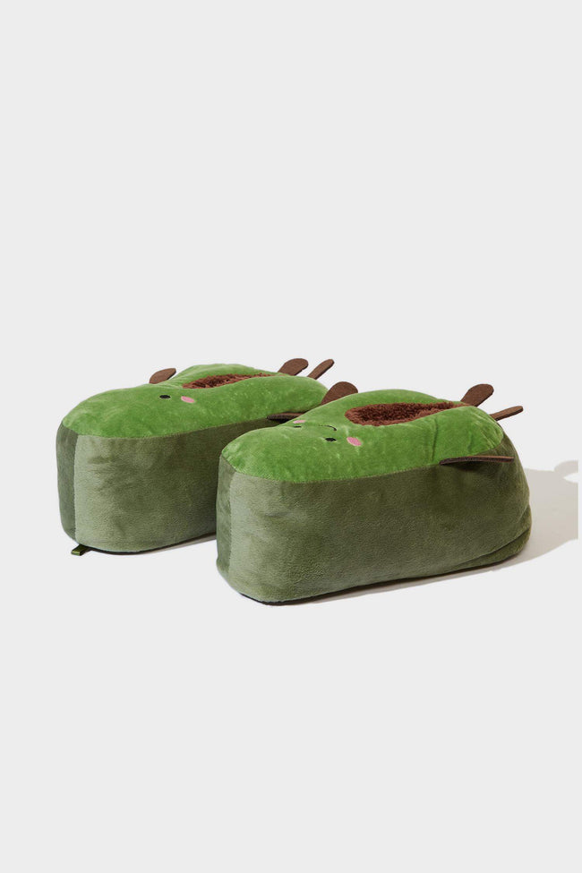 Women's Avocado Themed Flat Slippers Main Image