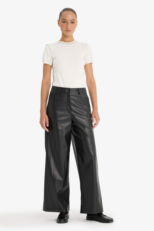 Straight Fit Double Pocket High Waist Trousers Hover Image