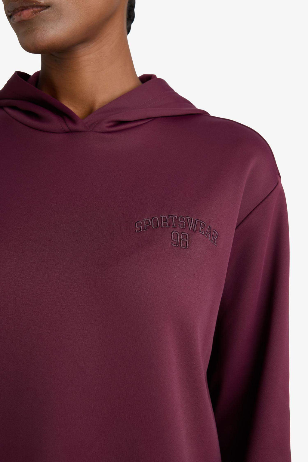 Standard Fit Hooded Printed Athletic Sweatshirt