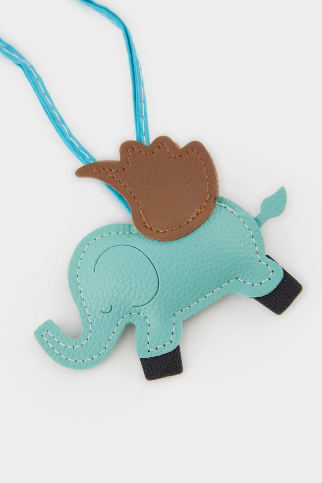 women Green Elephant Charm Keychain Main Image