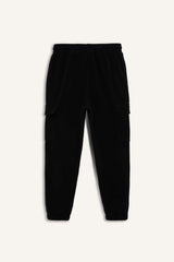 Regular Fit Fleece Sweatpants with Drawstring Waist and Cargo Pockets