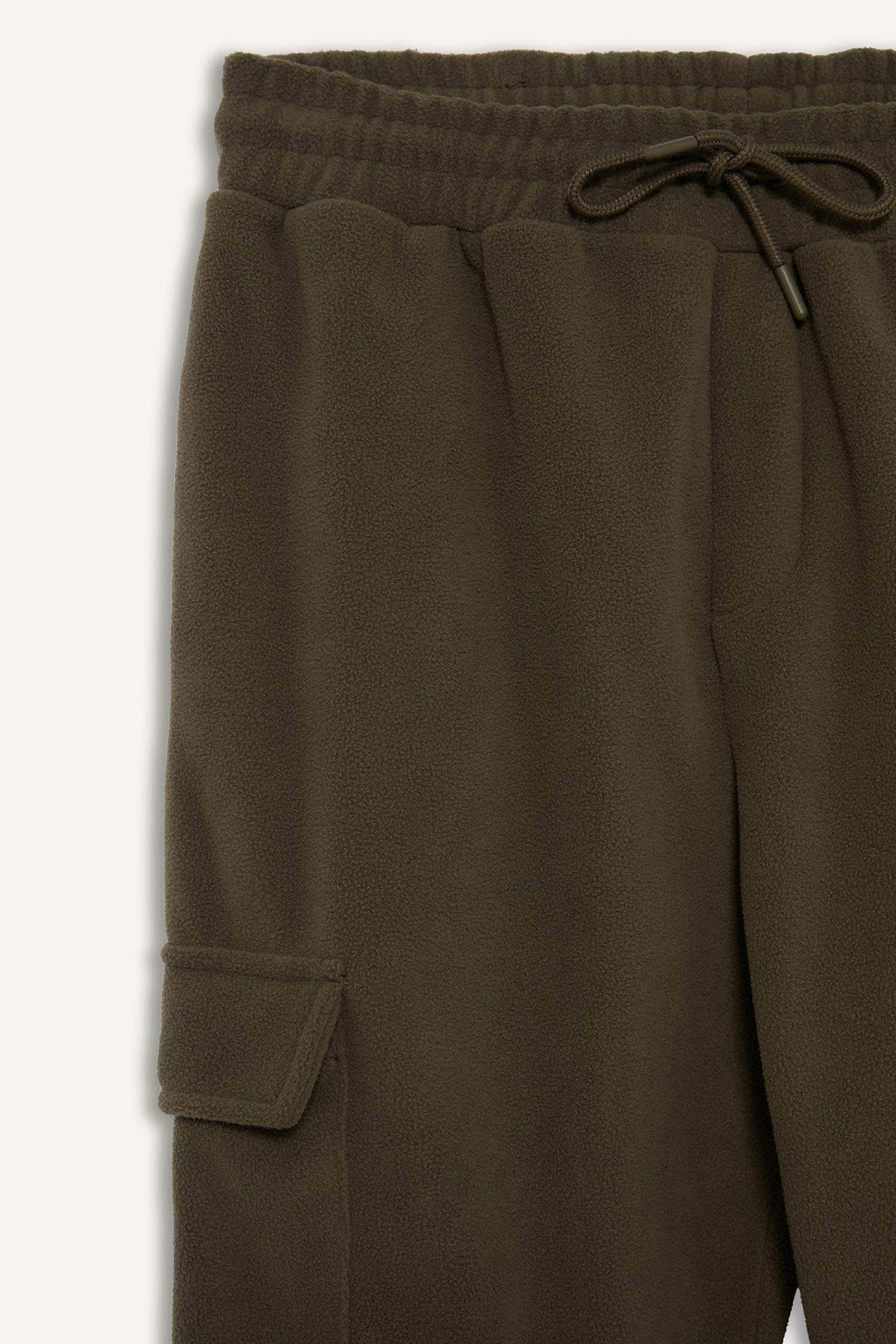 Regular Fit Fleece Sweatpants with Drawstring Waist and Cargo Pockets