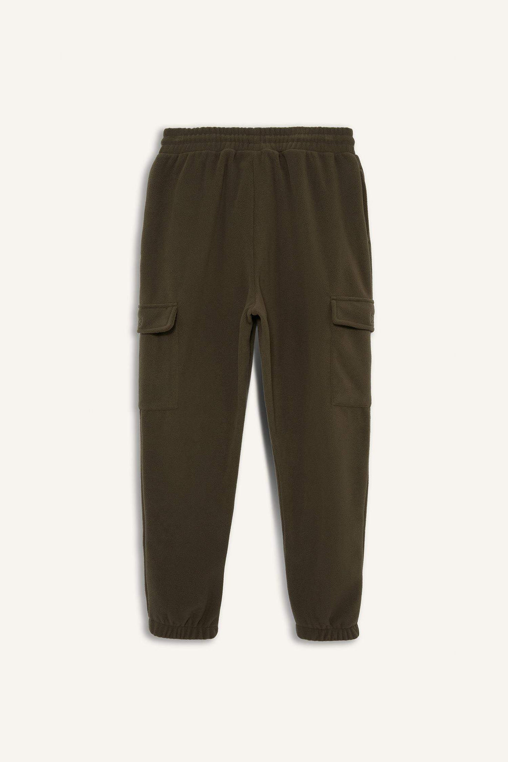 Regular Fit Fleece Sweatpants with Drawstring Waist and Cargo Pockets