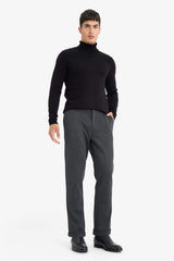 Tailored Regular Fit Straight Leg Cotton Trousers