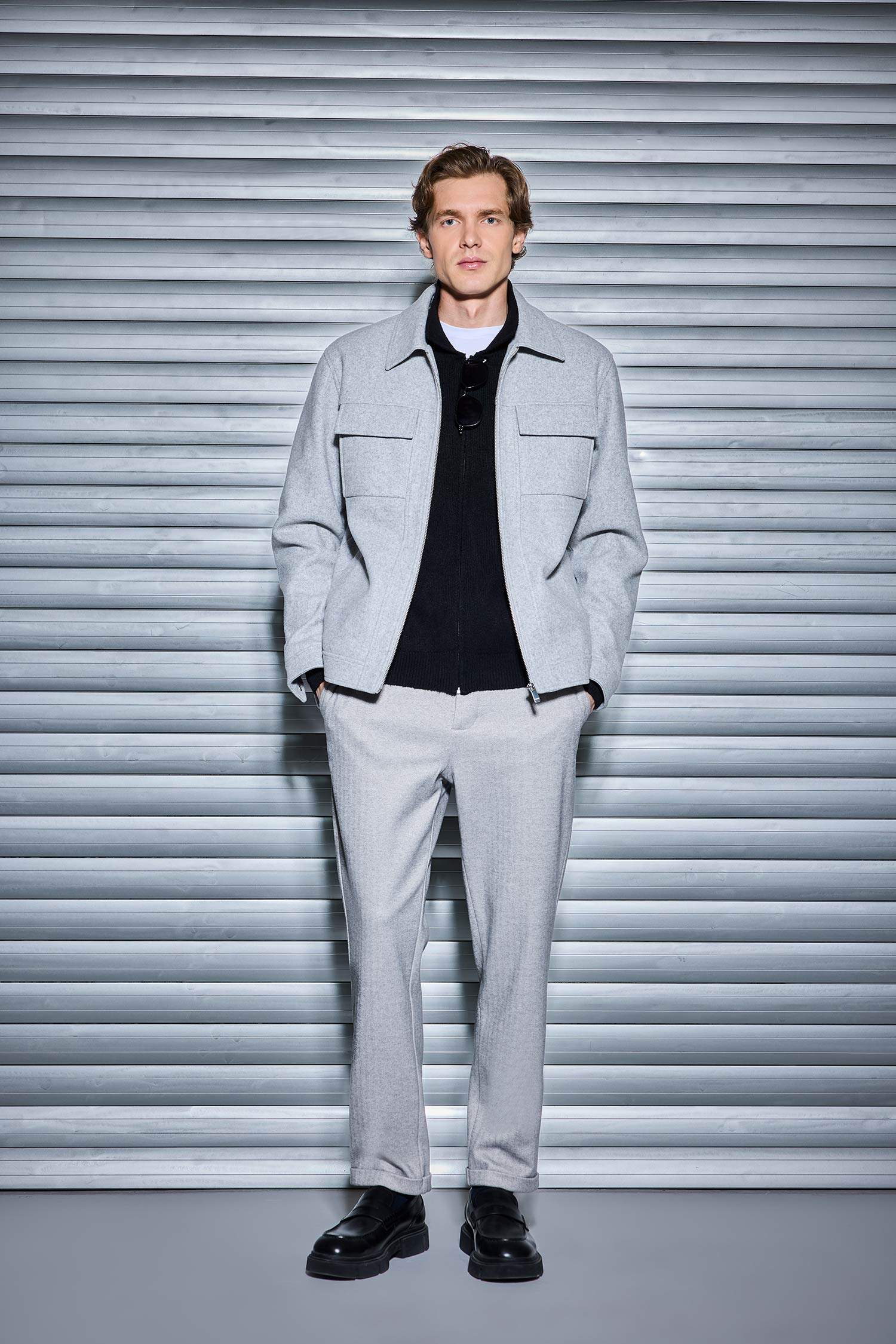 Tailored Regular Fit Straight Leg Cotton Trousers