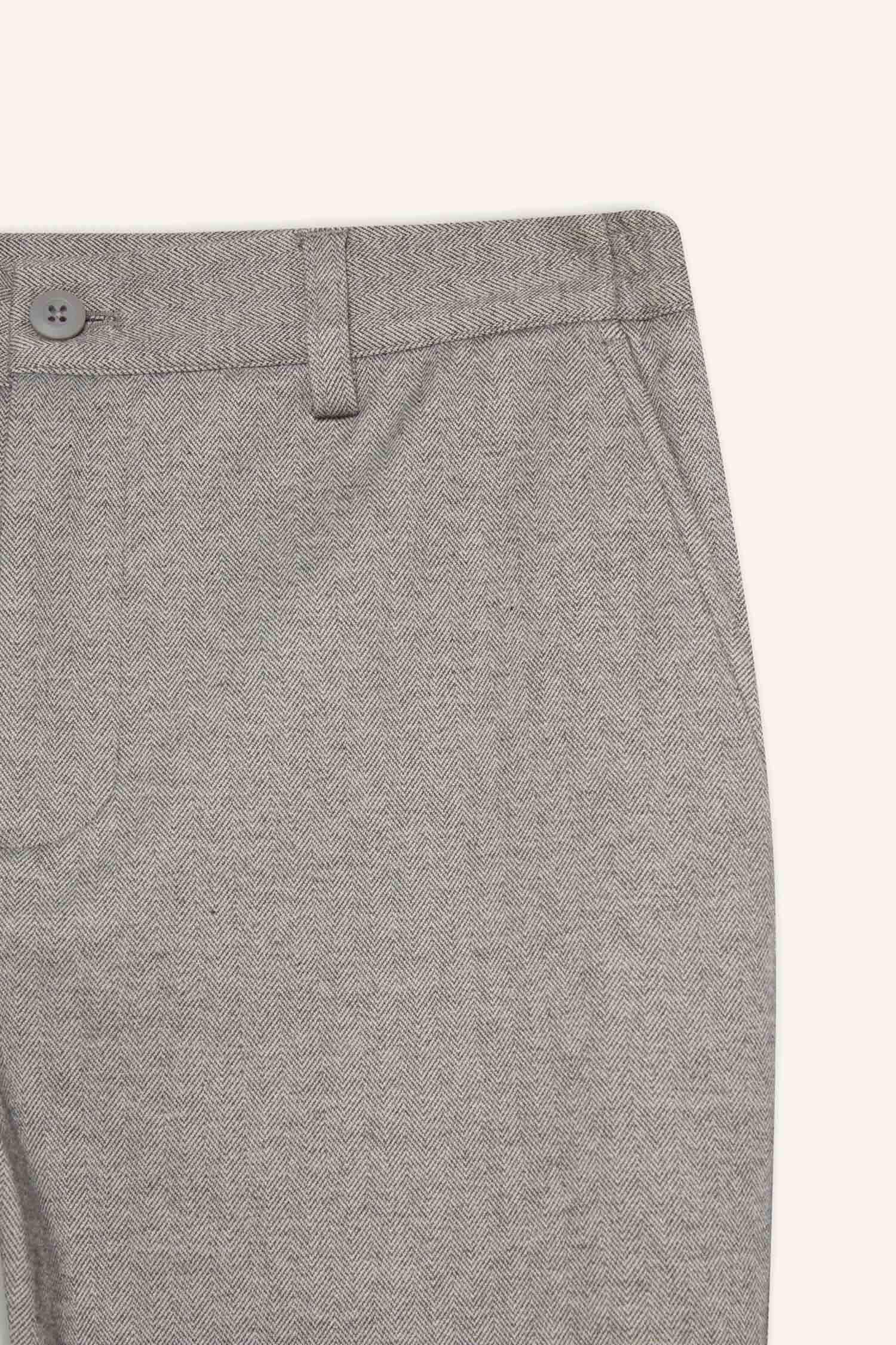 Tailored Regular Fit Straight Leg Cotton Trousers