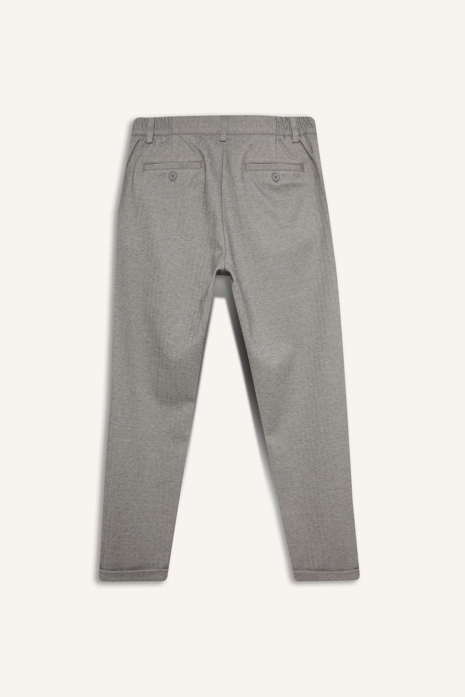 Tailored Regular Fit Straight Leg Cotton Trousers