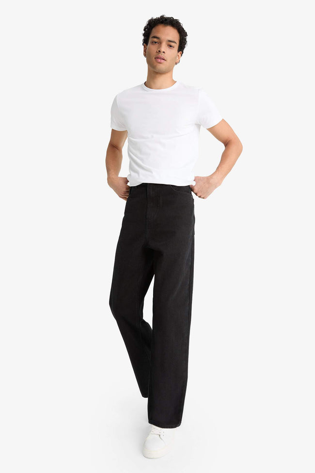Baggy Fit Regular Hem Denim Trousers Main Image