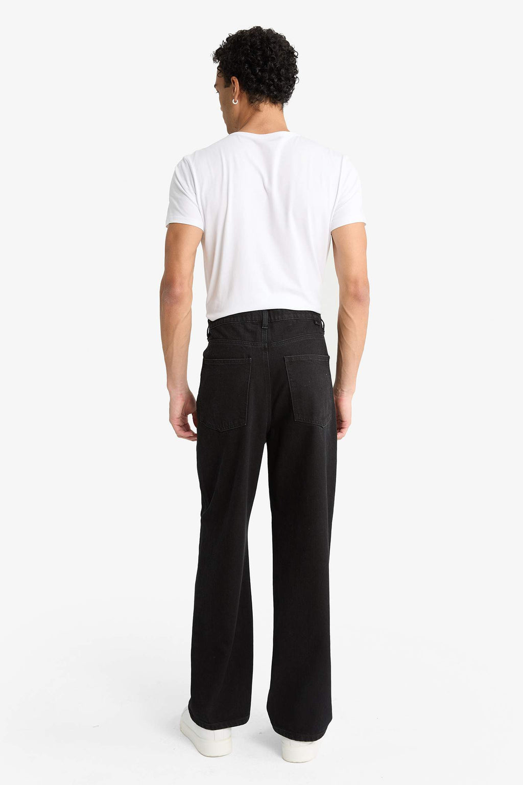 Baggy Fit Regular Hem Denim Trousers