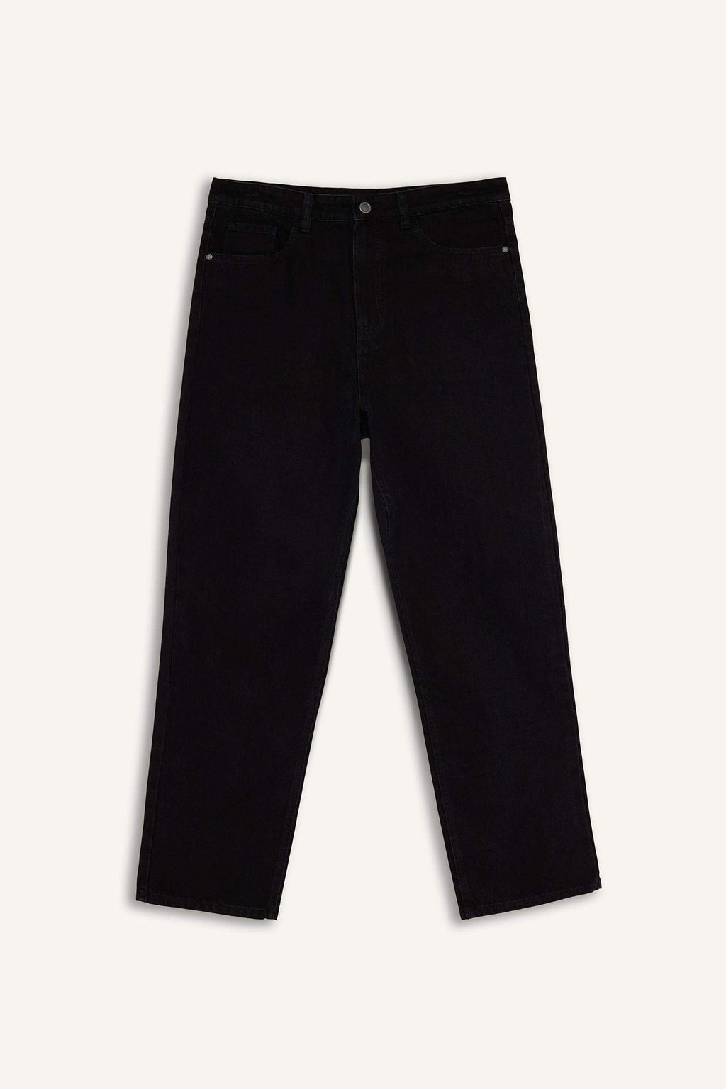 Baggy Fit Regular Hem Denim Trousers