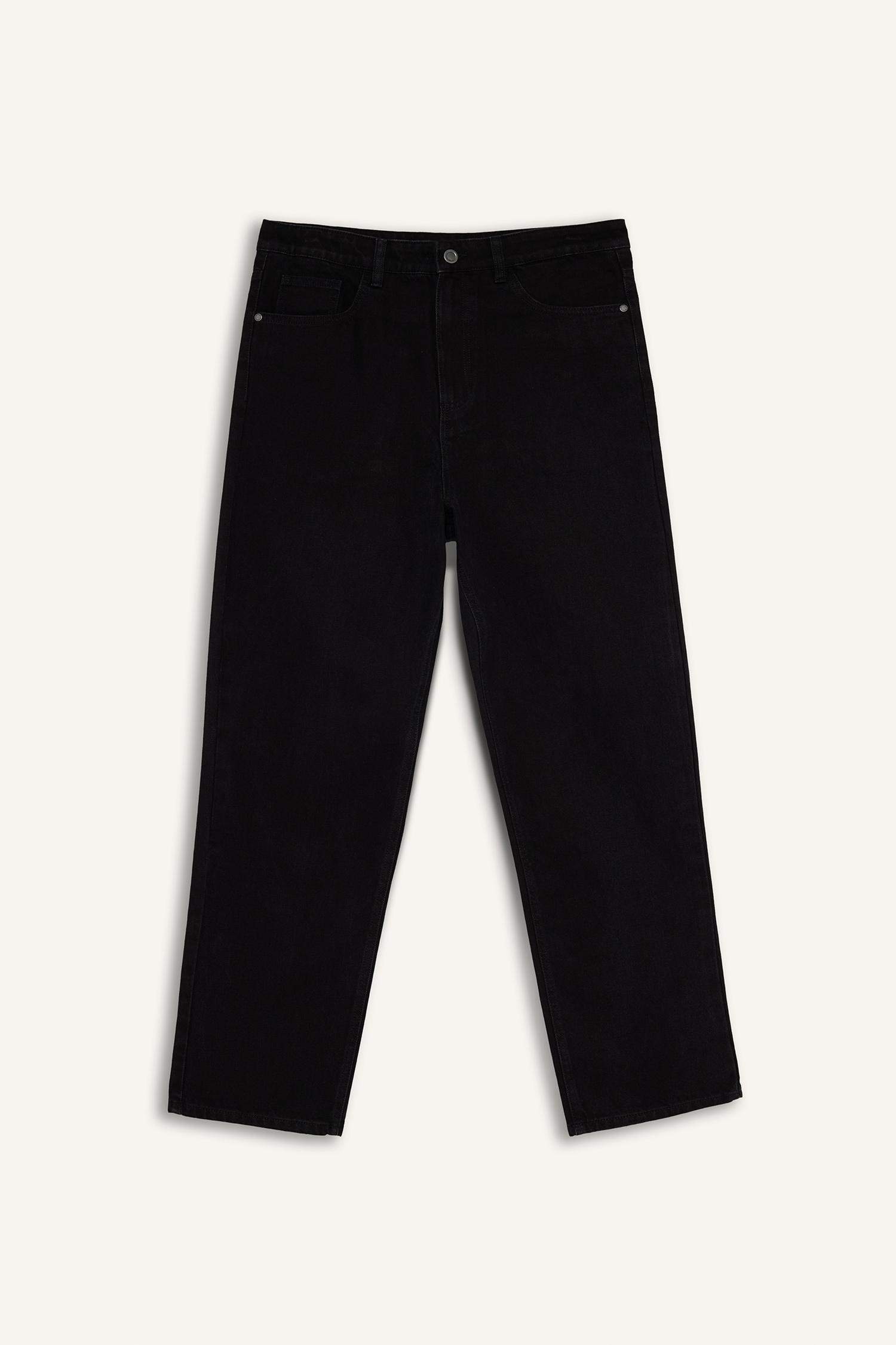 Baggy Fit Regular Hem Denim Trousers