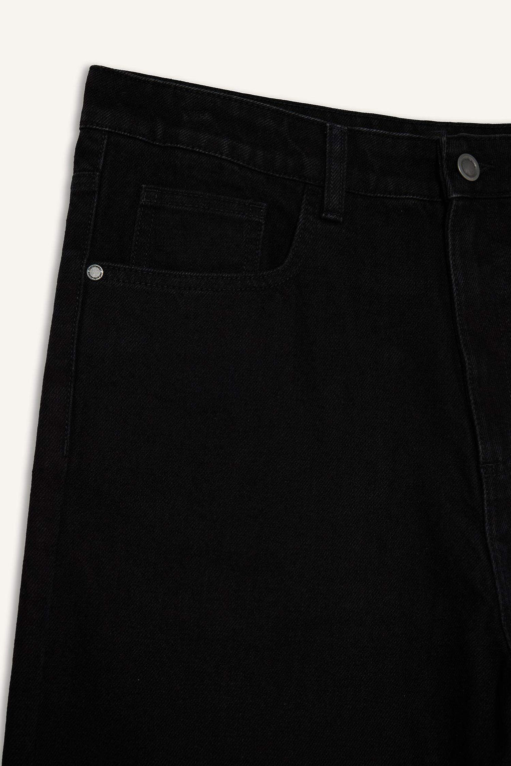 Baggy Fit Regular Hem Denim Trousers