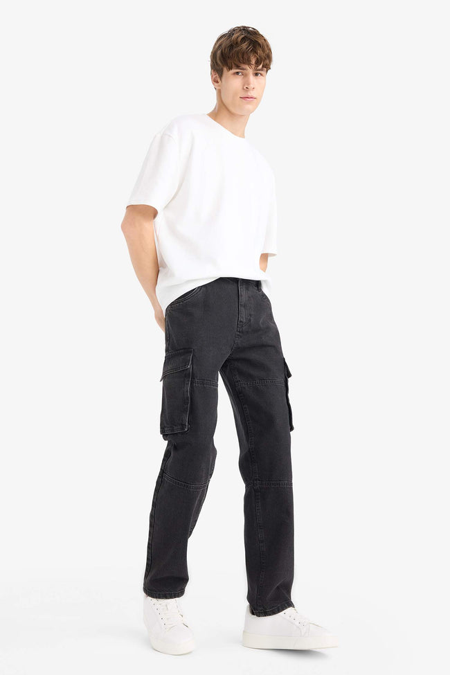 Relax Fit Regular Hem Denim Trousers Main Image