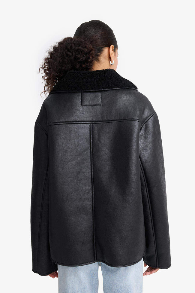 Standard fit faux fur jacket Main Image