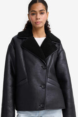 Standard fit faux fur jacket
