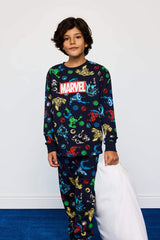 Boys Marvel Comics Pajama Set Long Sleeve Top Long Bottom