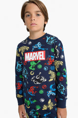Boys Marvel Comics Pajama Set Long Sleeve Top Long Bottom