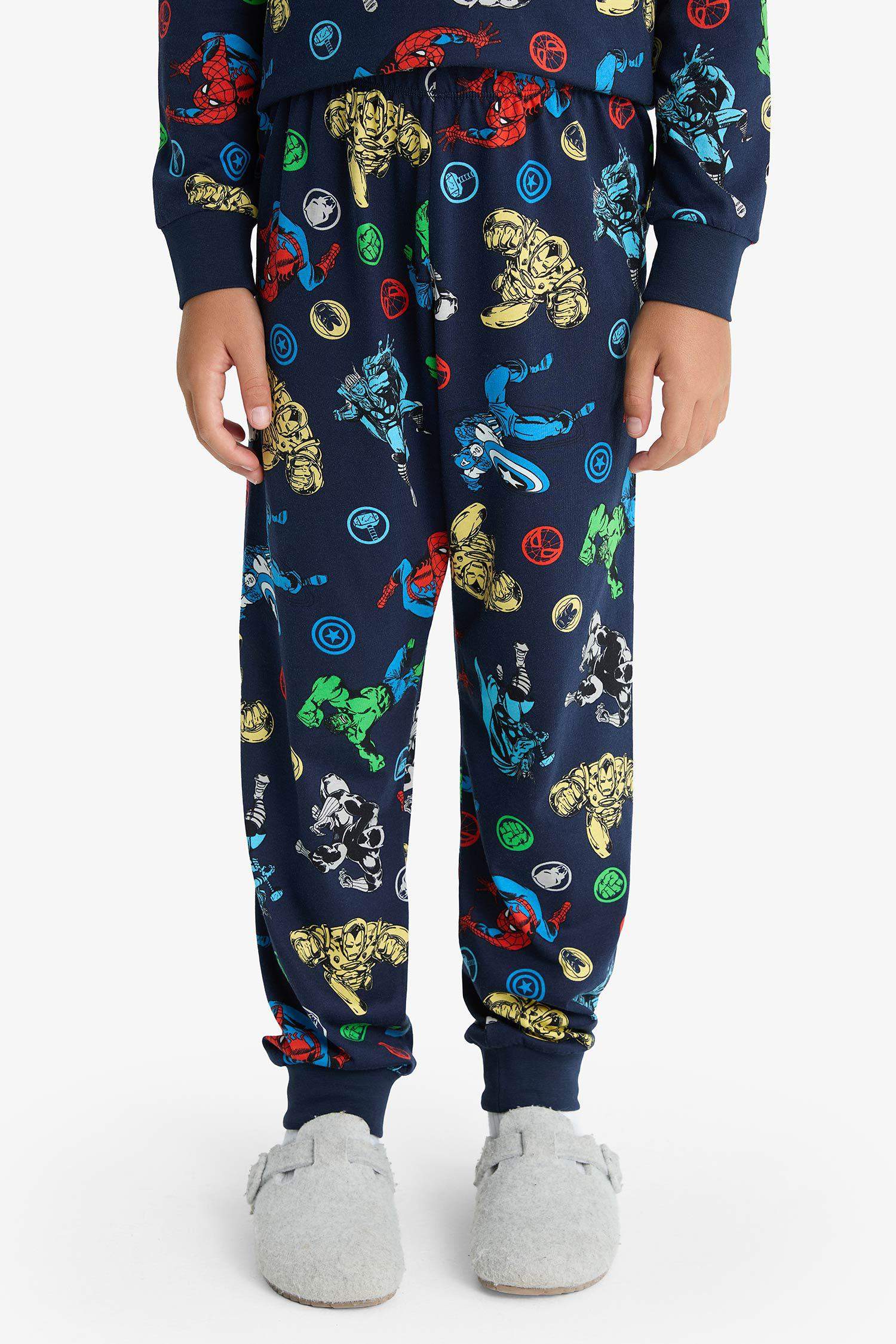 Boys Marvel Comics Pajama Set Long Sleeve Top Long Bottom