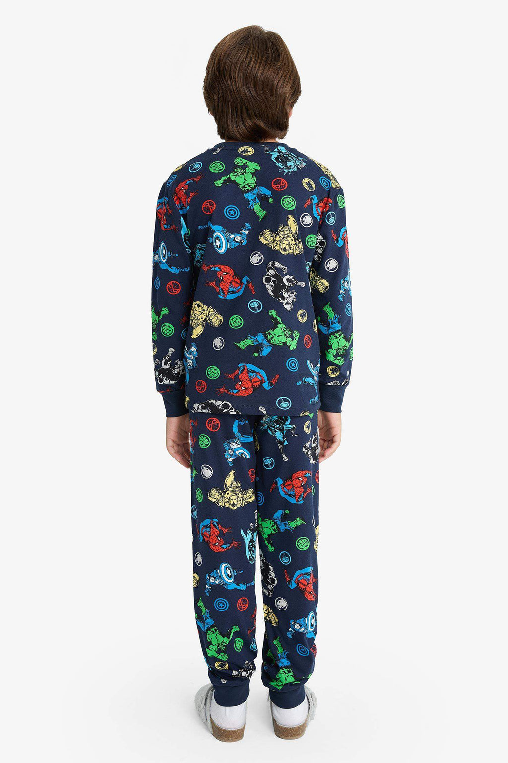 Boys Marvel Comics Pajama Set Long Sleeve Top Long Bottom