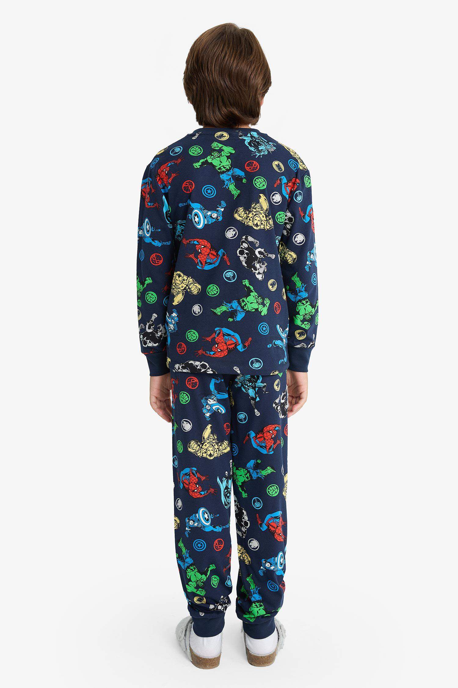 Boys Marvel Comics Pajama Set Long Sleeve Top Long Bottom