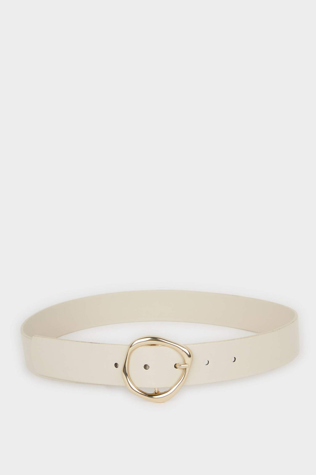 Women's Oval Buckle Faux Leather Jean Belt