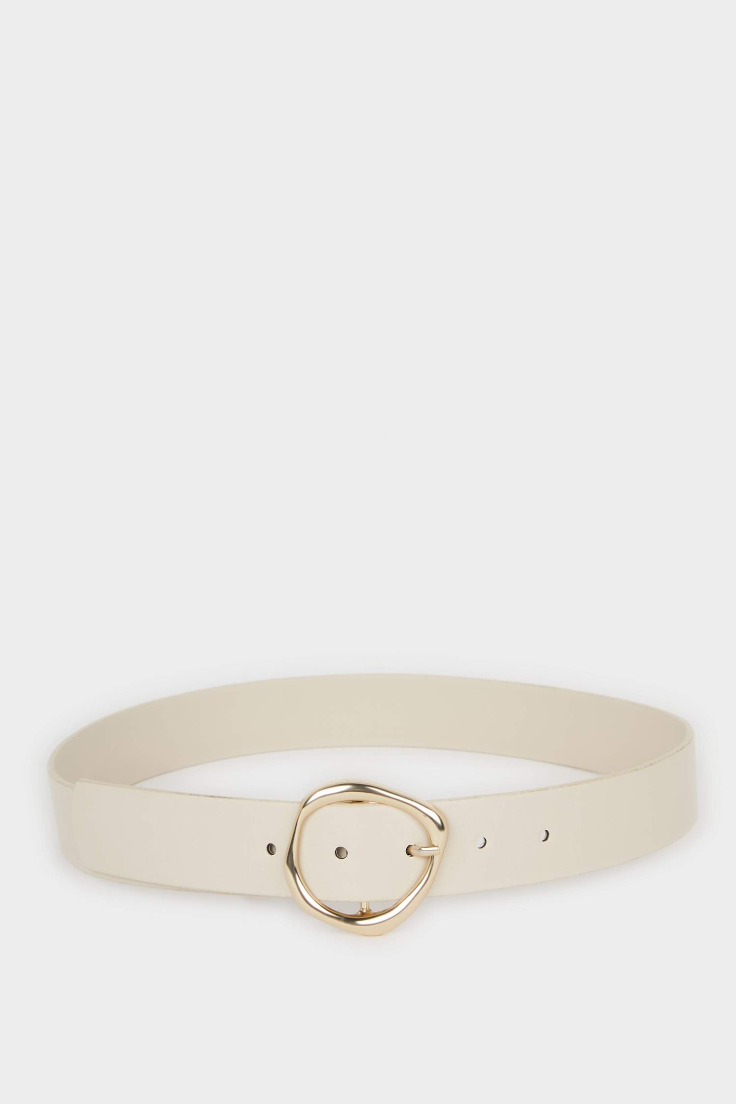 Women's Oval Buckle Faux Leather Jean Belt