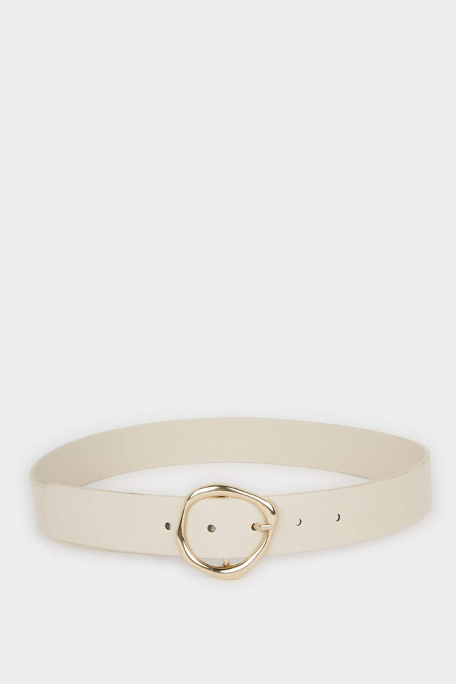 Women's Oval Buckle Faux Leather Jean Belt Hover Image