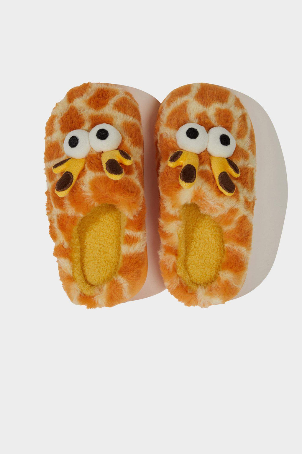 Girls Giraffe Themed Flat Sole Slippers