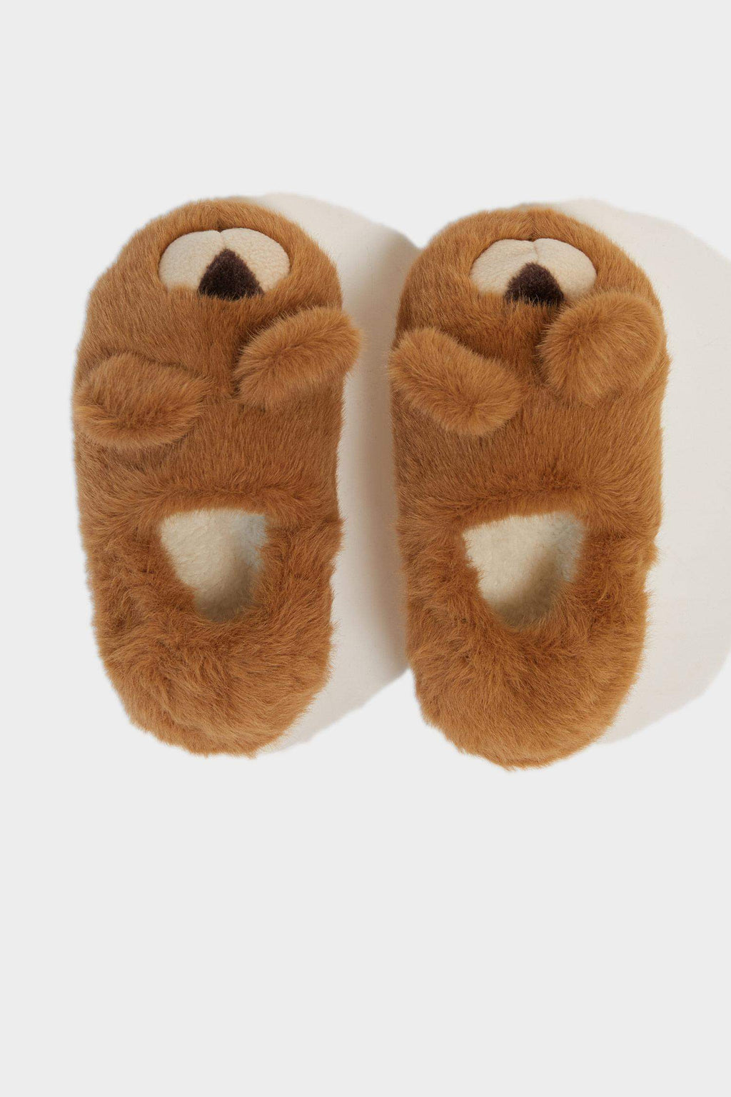 Girls Bear Themed Flat Sole Slippers