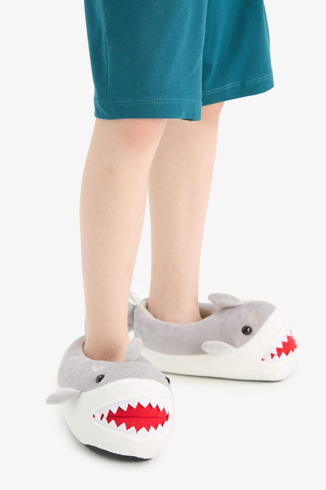 Boys Shark Themed Flat Sole Slippers Main Image