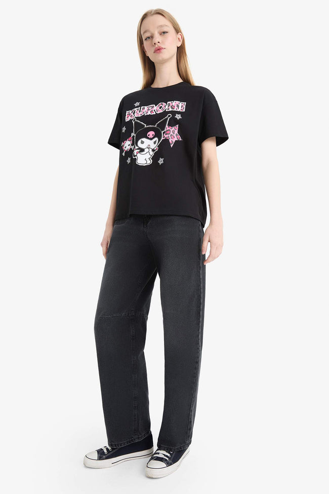 Coool Kuromi Oversize Wide Pattern Crew Neck Short Sleeve T-Shirt Main Image