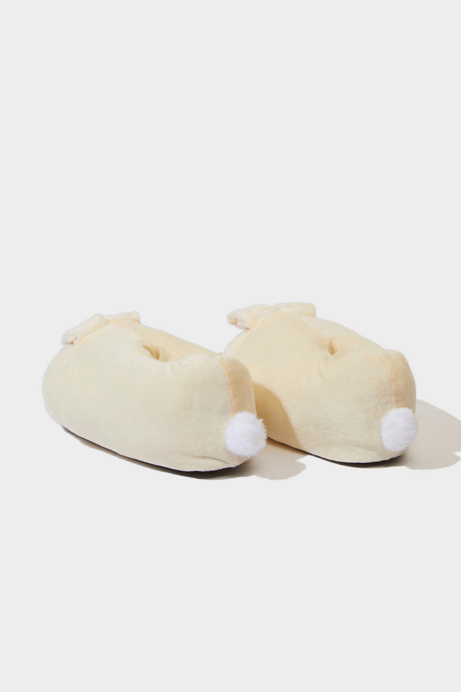 Girls Rabbit Flat Sole Slippers