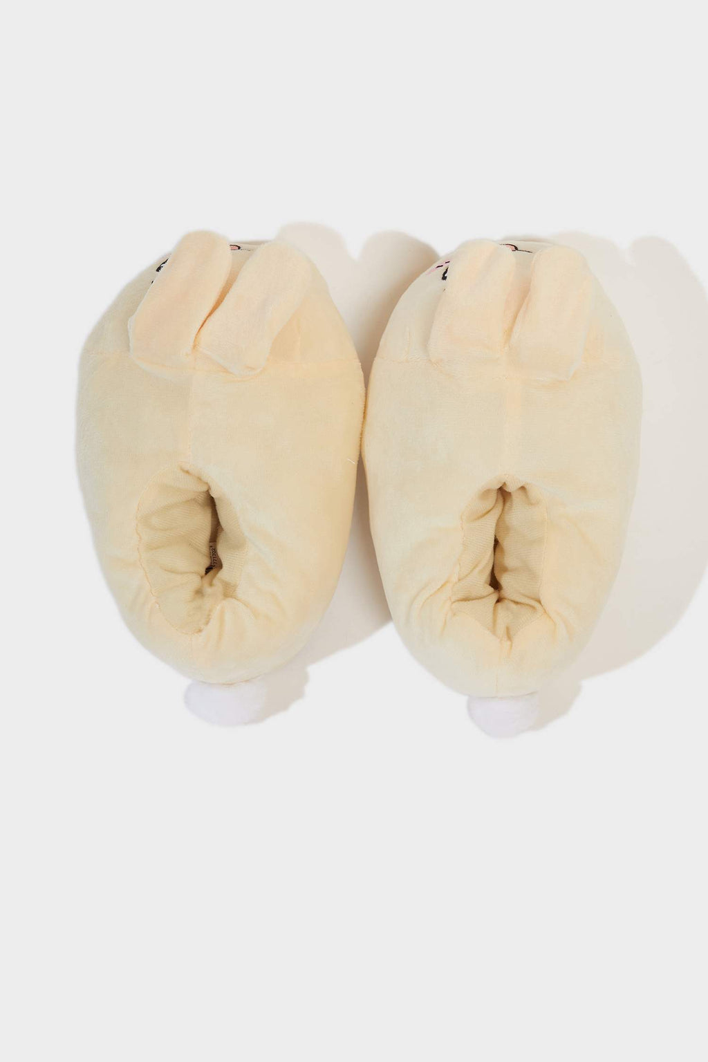 Girls Rabbit Flat Sole Slippers