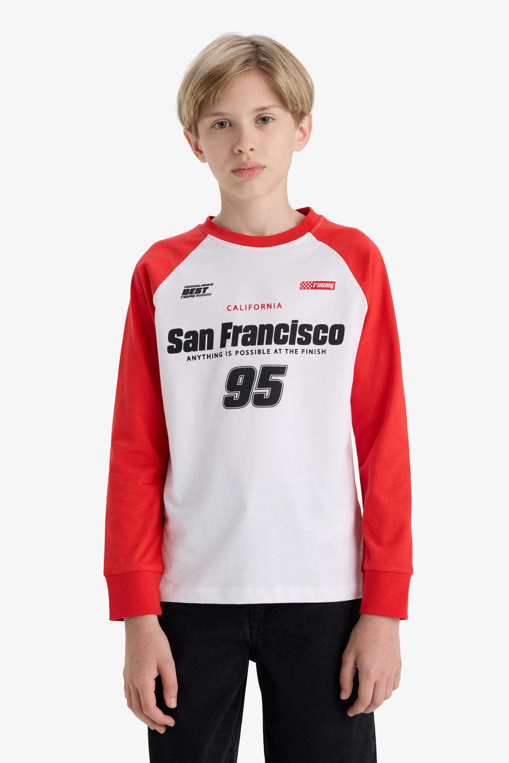 Boys Crew Neck Printed Long Sleeve T-Shirt