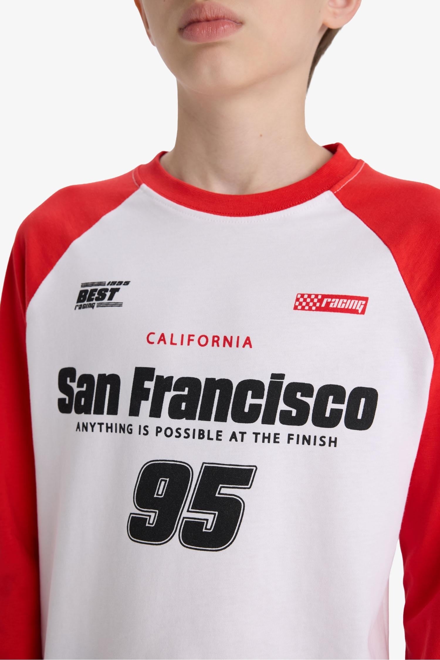 Boys Crew Neck Printed Long Sleeve T-Shirt