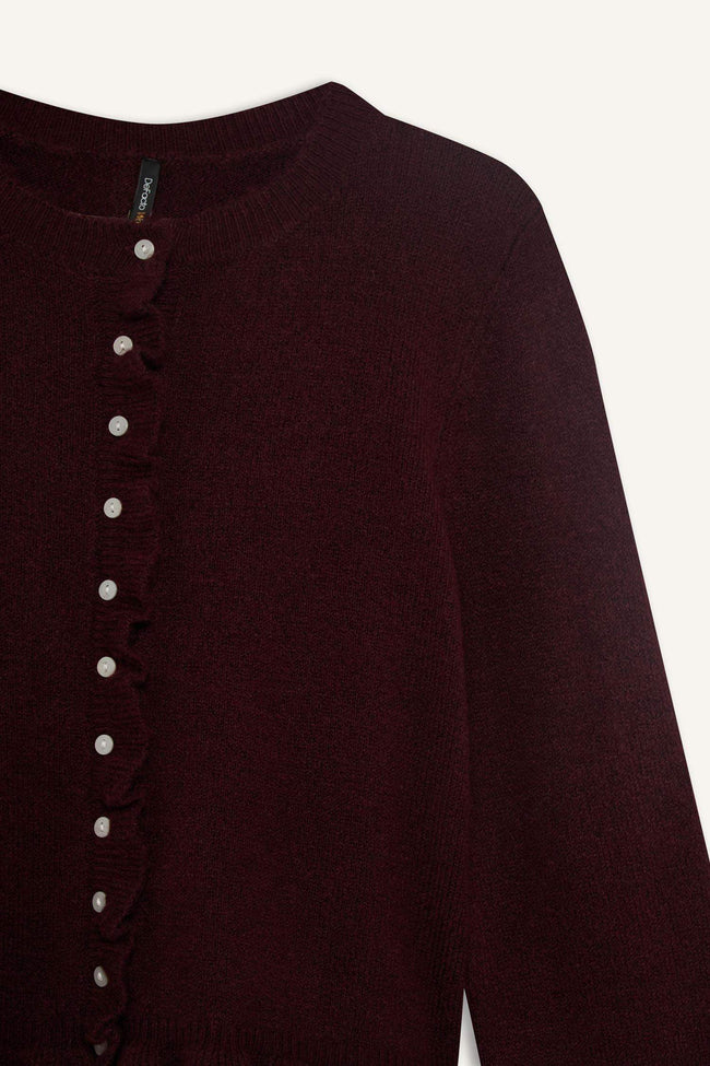 Regular fit crew neck knit cardigan Main Image