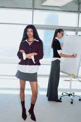 Regular fit crew neck knit cardigan