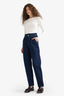 Paperbag High Waist Straight Leg Jeans