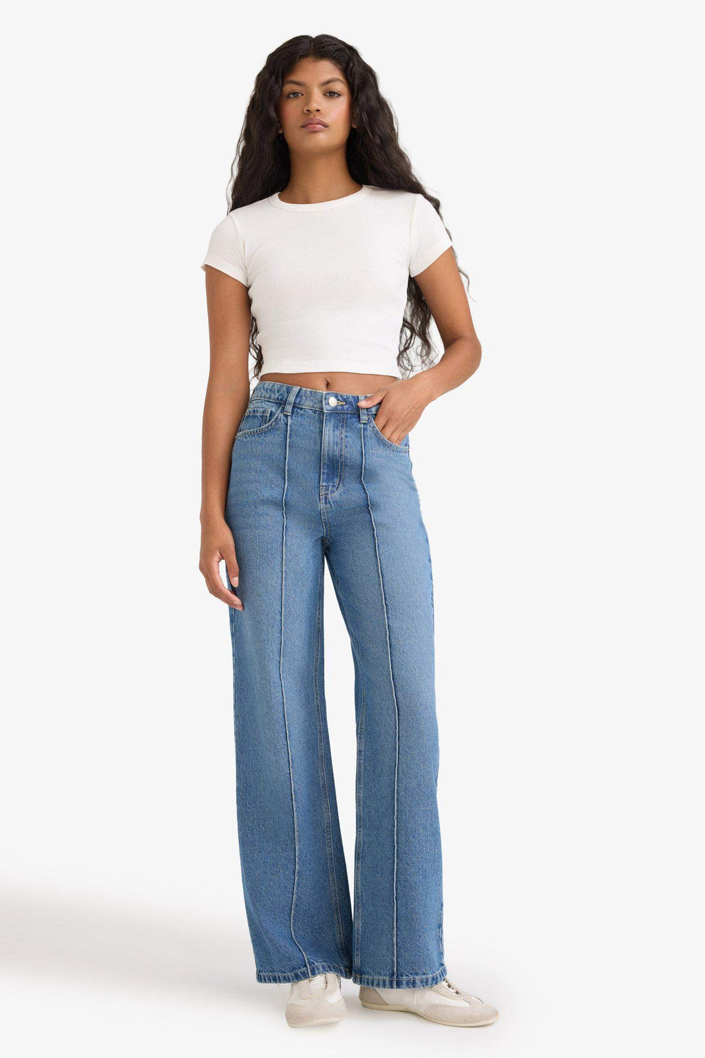 90's Wide Leg High Waist Straight Leg Jeans